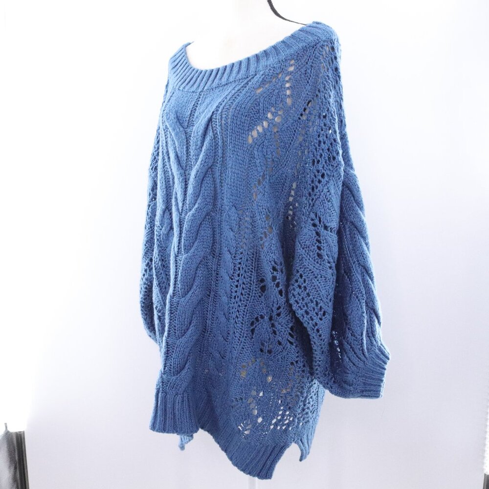 Three Bird Nest Blue Knit Sweater